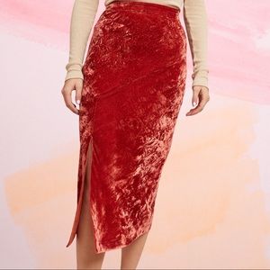 Anthropolgie Maeve Crushed Velvet Skirt Sz 6